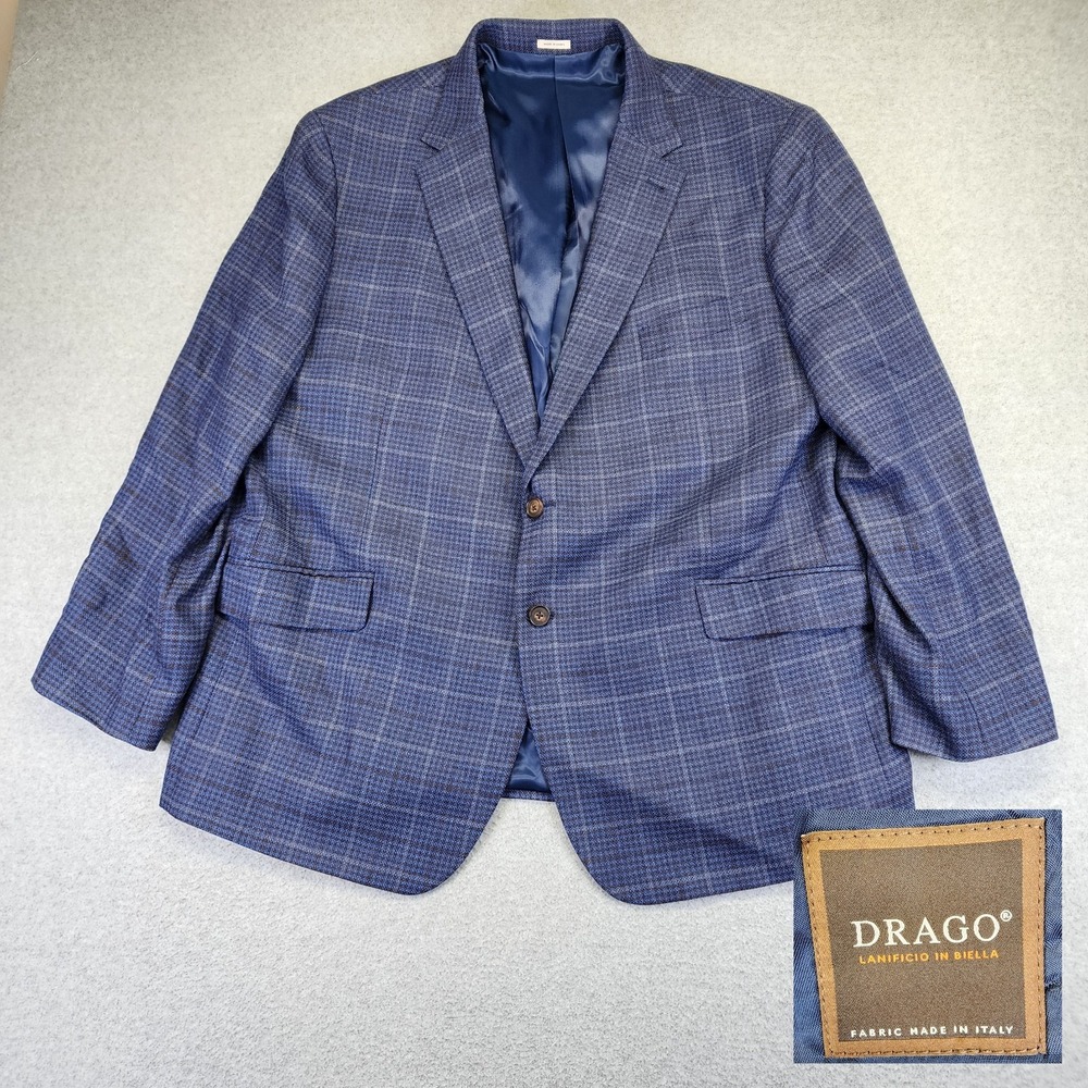 Joseph Abboud Men 50R Plaid Modern Fit Drago Wool Blazer Sport Coat Suit Jacket